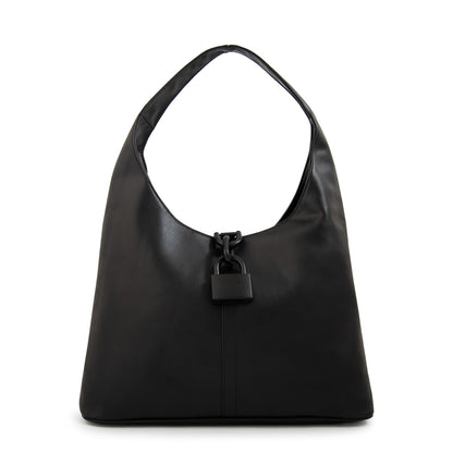 Cartera corte oval coria grande negro