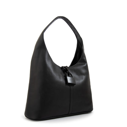 Cartera corte oval coria grande negro