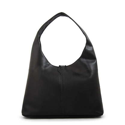 Cartera corte oval coria grande negro