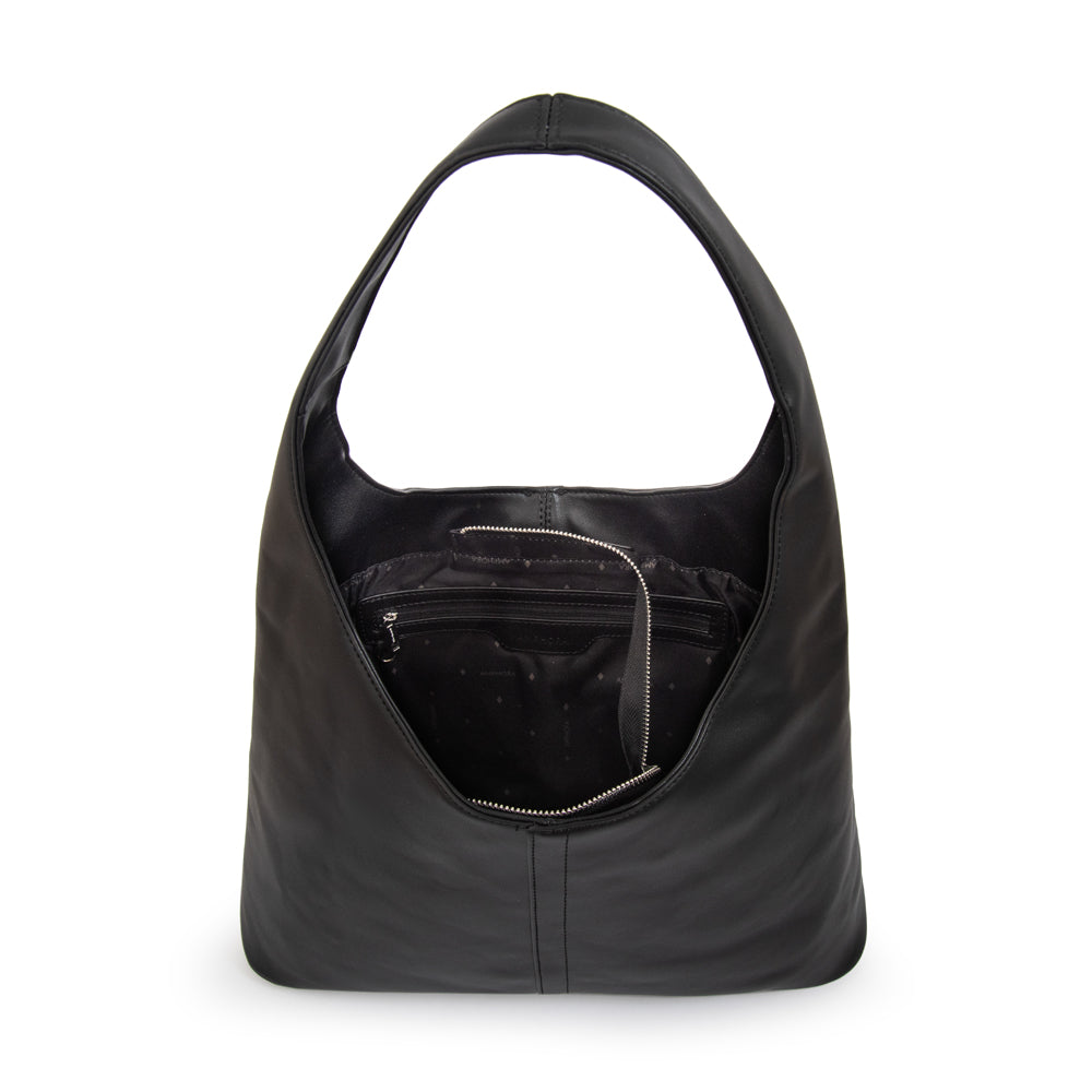Cartera corte oval coria grande negro