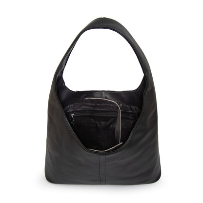 Cartera corte oval coria grande negro