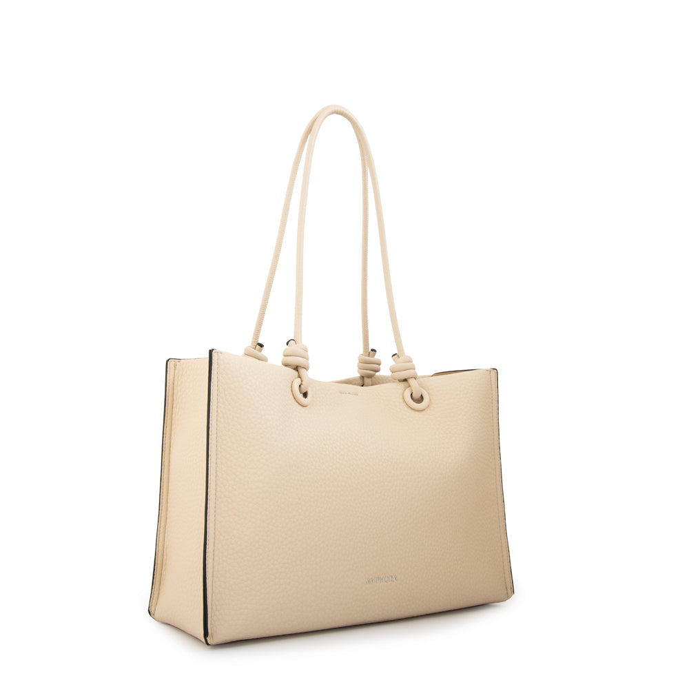 Cartera tote rose grande blanco crudo