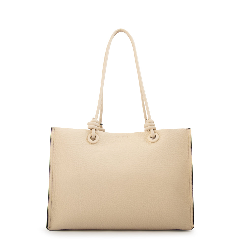 Cartera tote rose grande blanco crudo