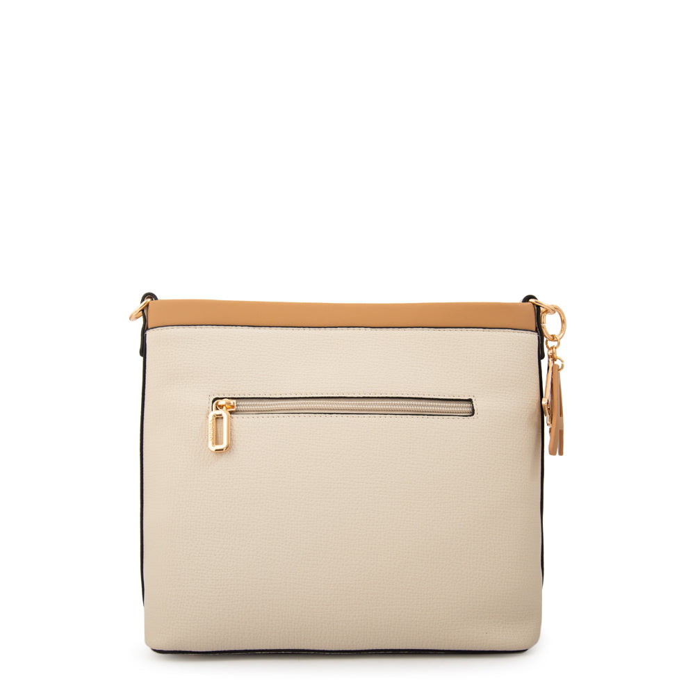 Cartera bandolera alegra grande blanco crudo