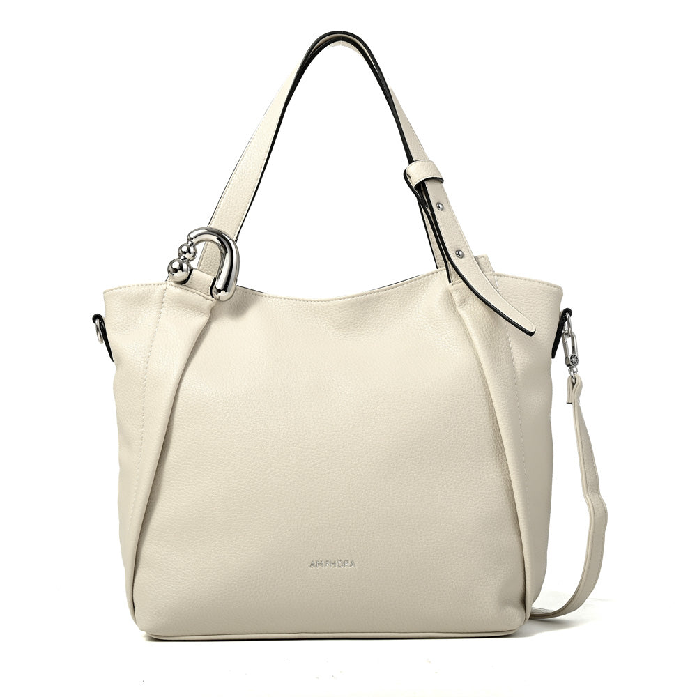 Cartera tote valeria grande blanco crudo