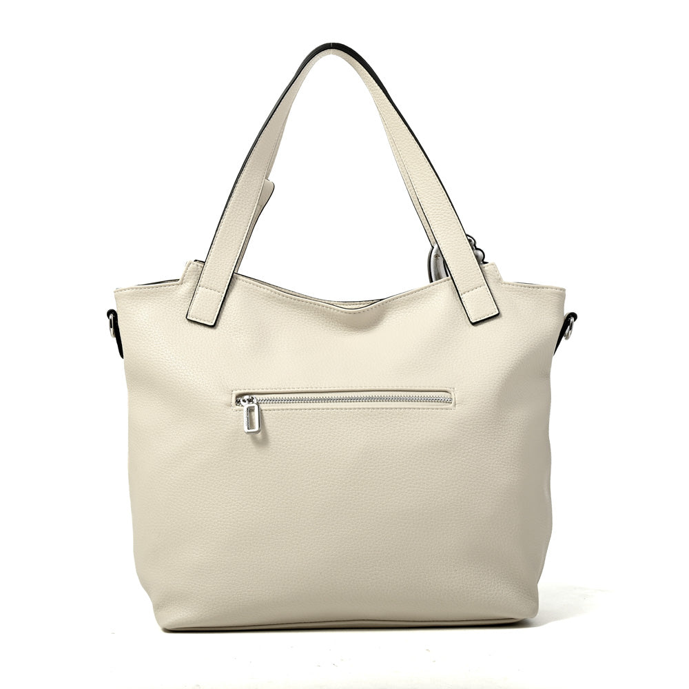 Cartera tote valeria grande blanco crudo