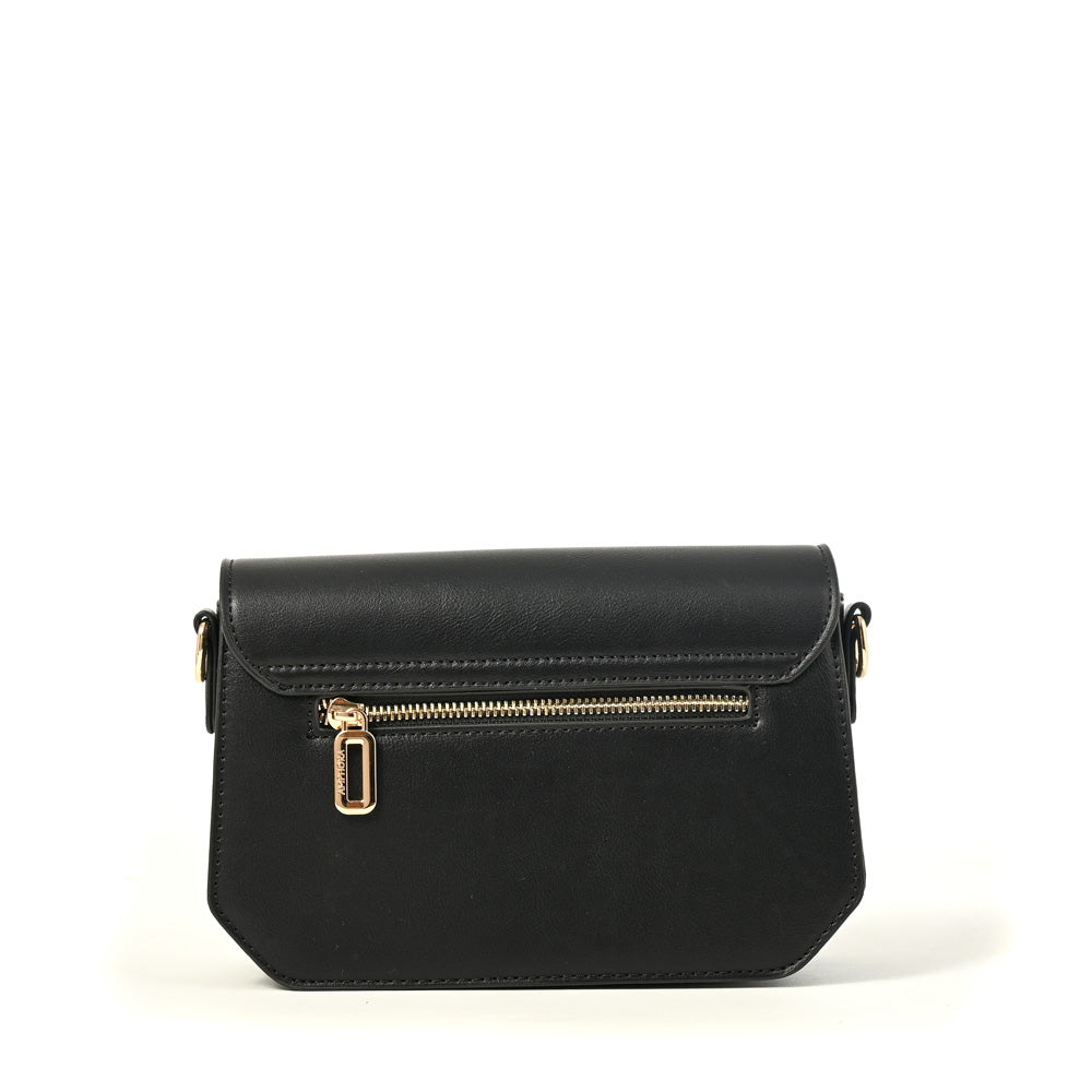 Cartera bandolera con tapa vania mediana negro