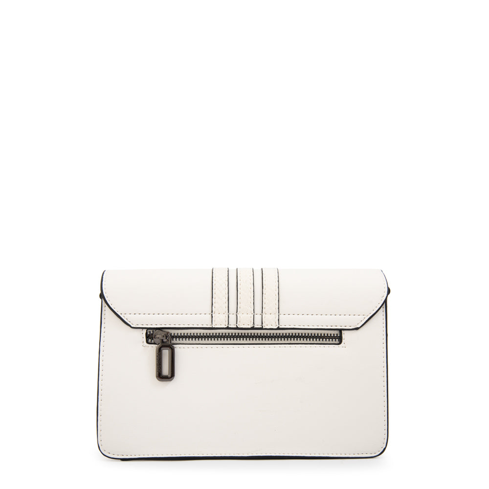 Cartera bandolera con tapa amanda pequeña blanco