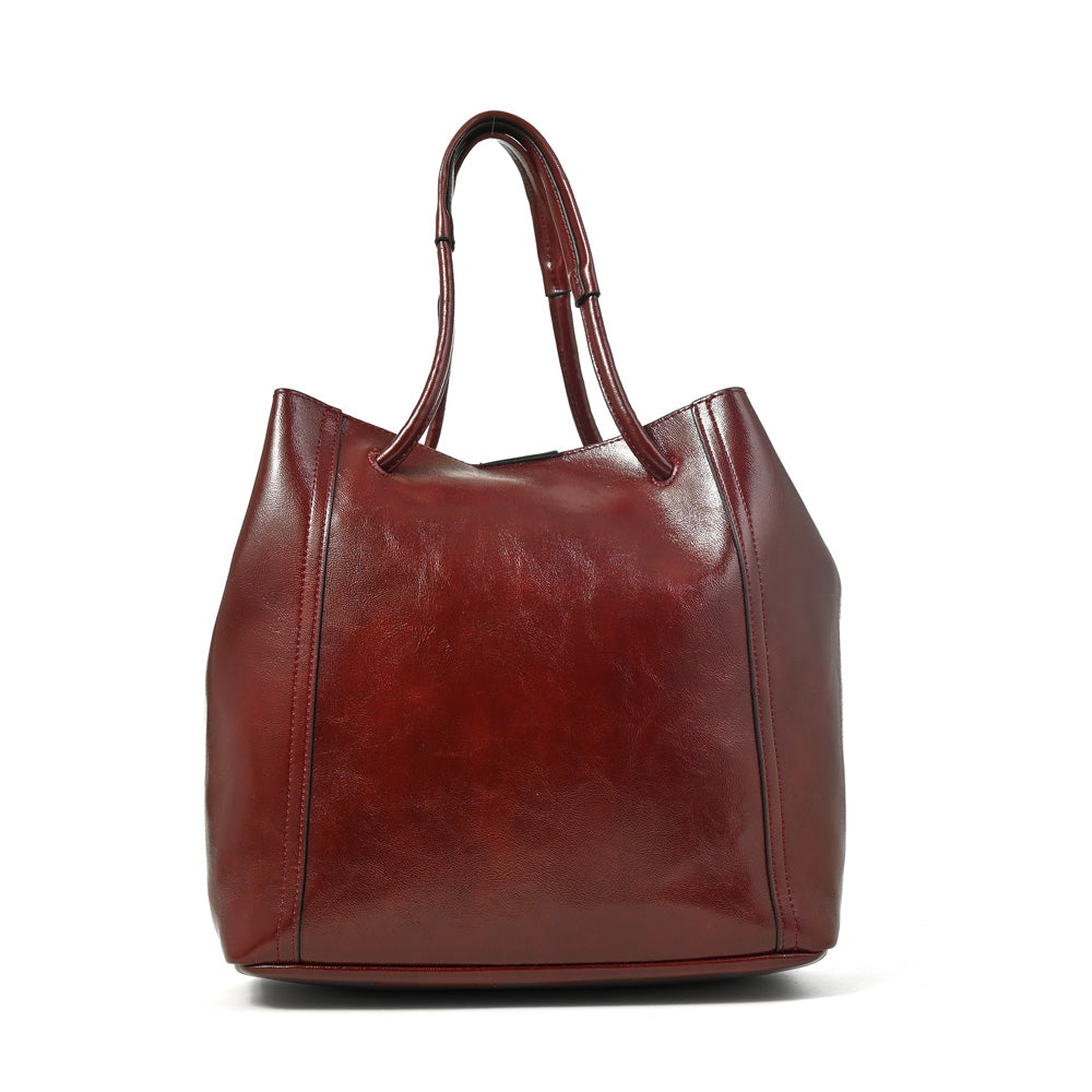 Cartera tote margaret grande burdeo