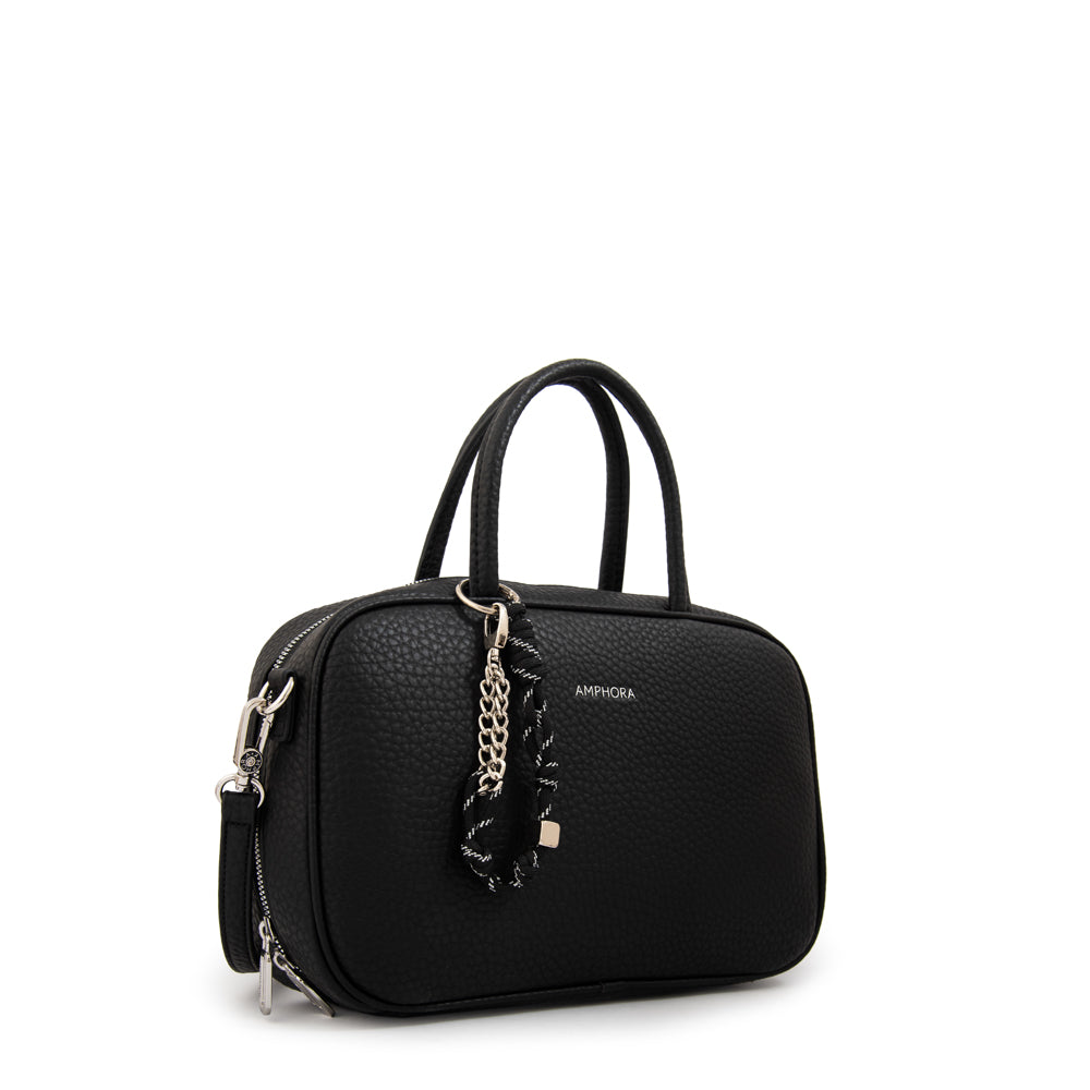 Cartera bandolera con asas hilda mediana negro
