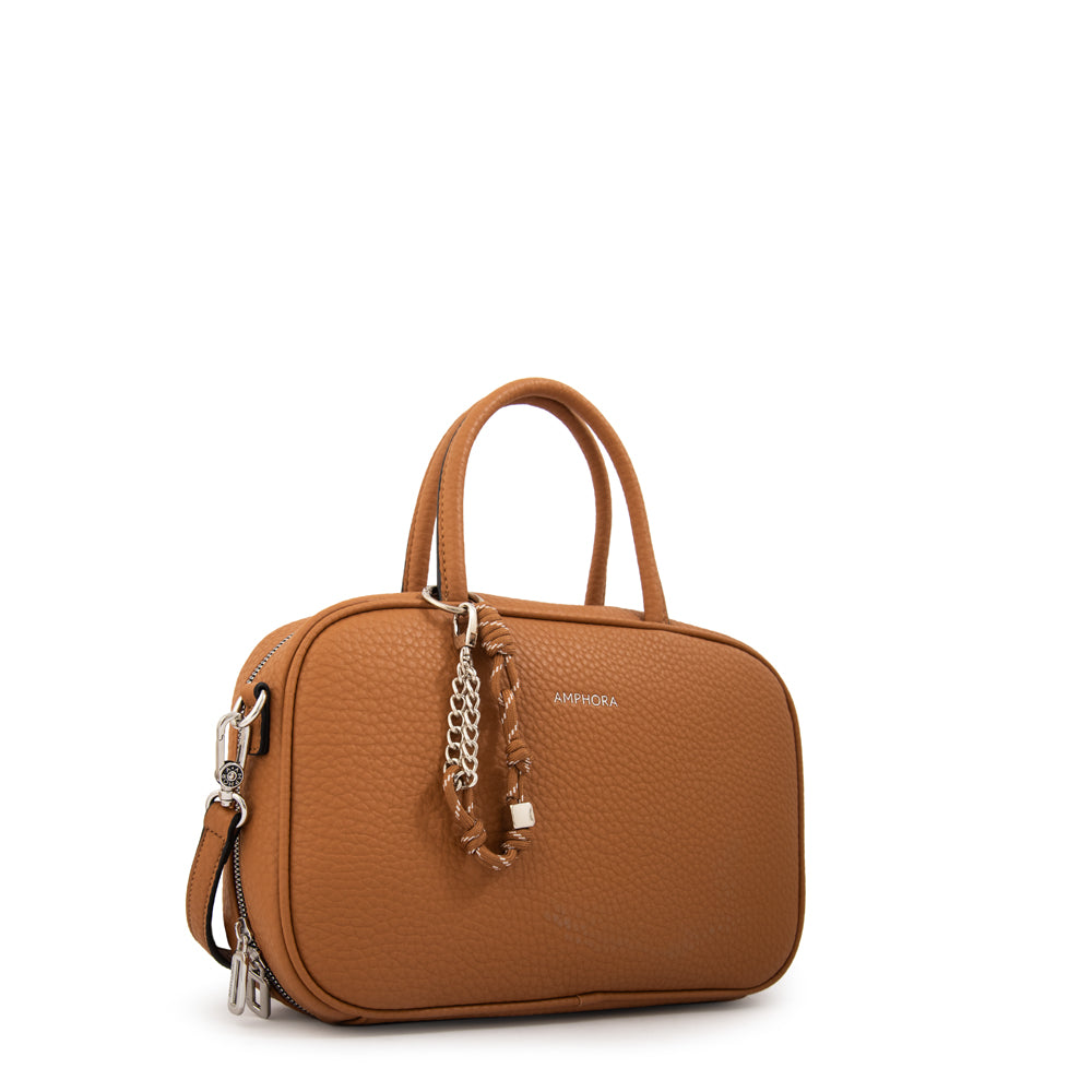Cartera bandolera con asas hilda mediana camel
