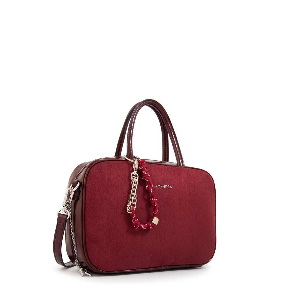 Cartera bandolera hilda mediana burdeo