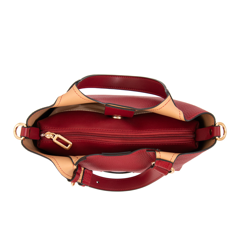 Cartera bandolera margot mediana rojo oscuro