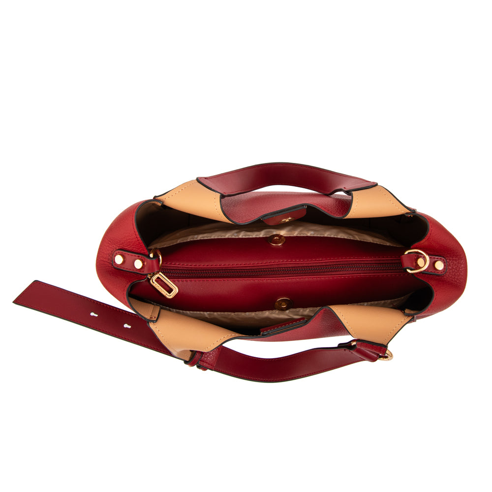 Cartera tote margot grande rojo oscuro