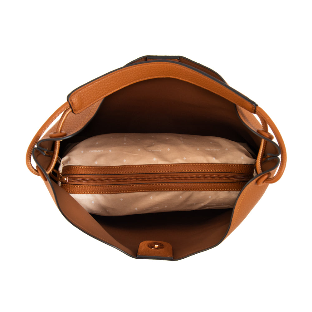 Cartera corte recto maida grande camel