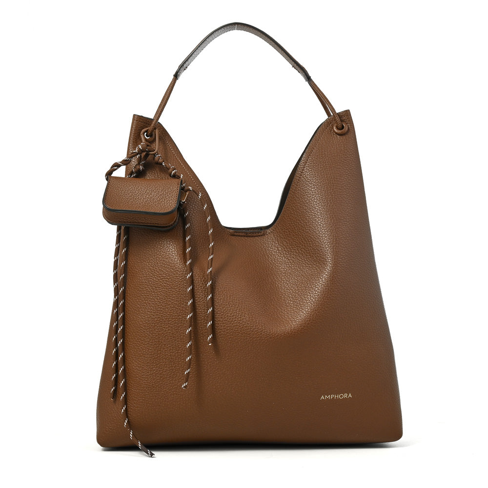 Cartera corte recto maida grande café oscuro
