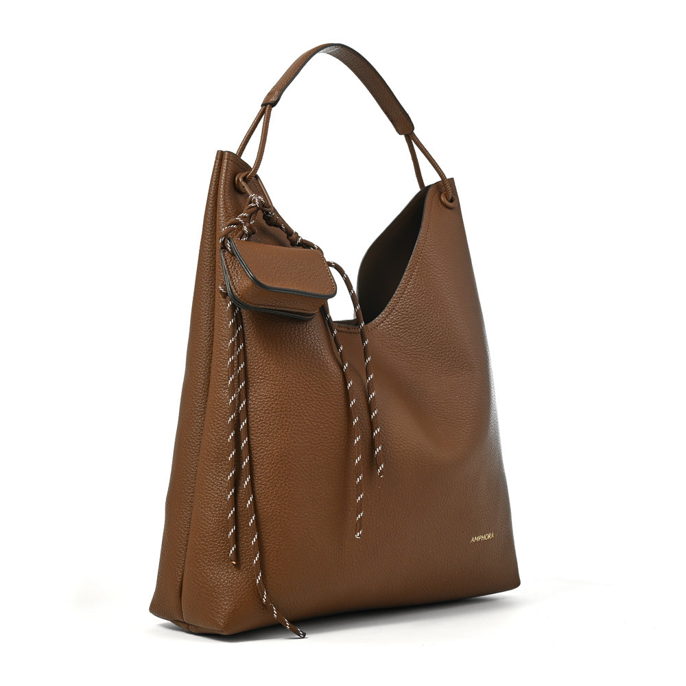 Cartera corte recto maida grande café oscuro