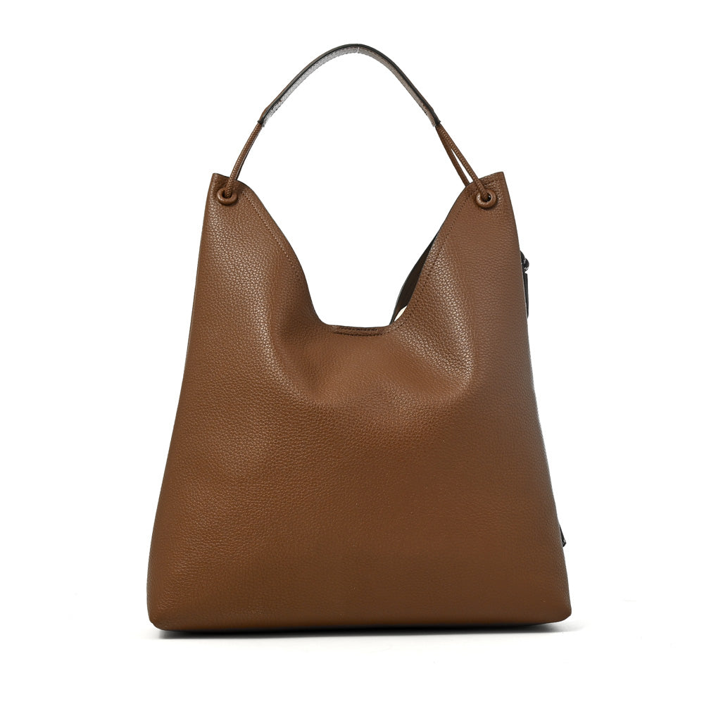 Cartera corte recto maida grande café oscuro