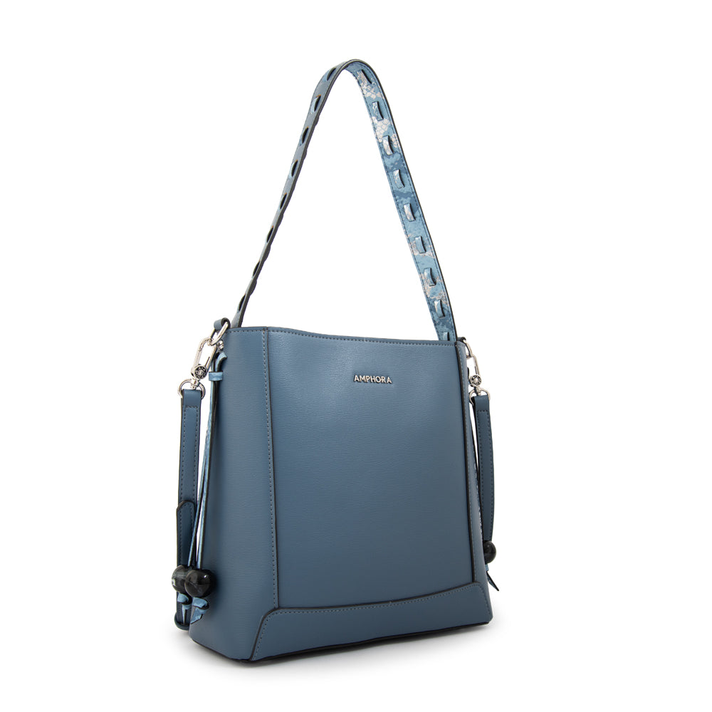 Cartera corte recto edith mediana denim