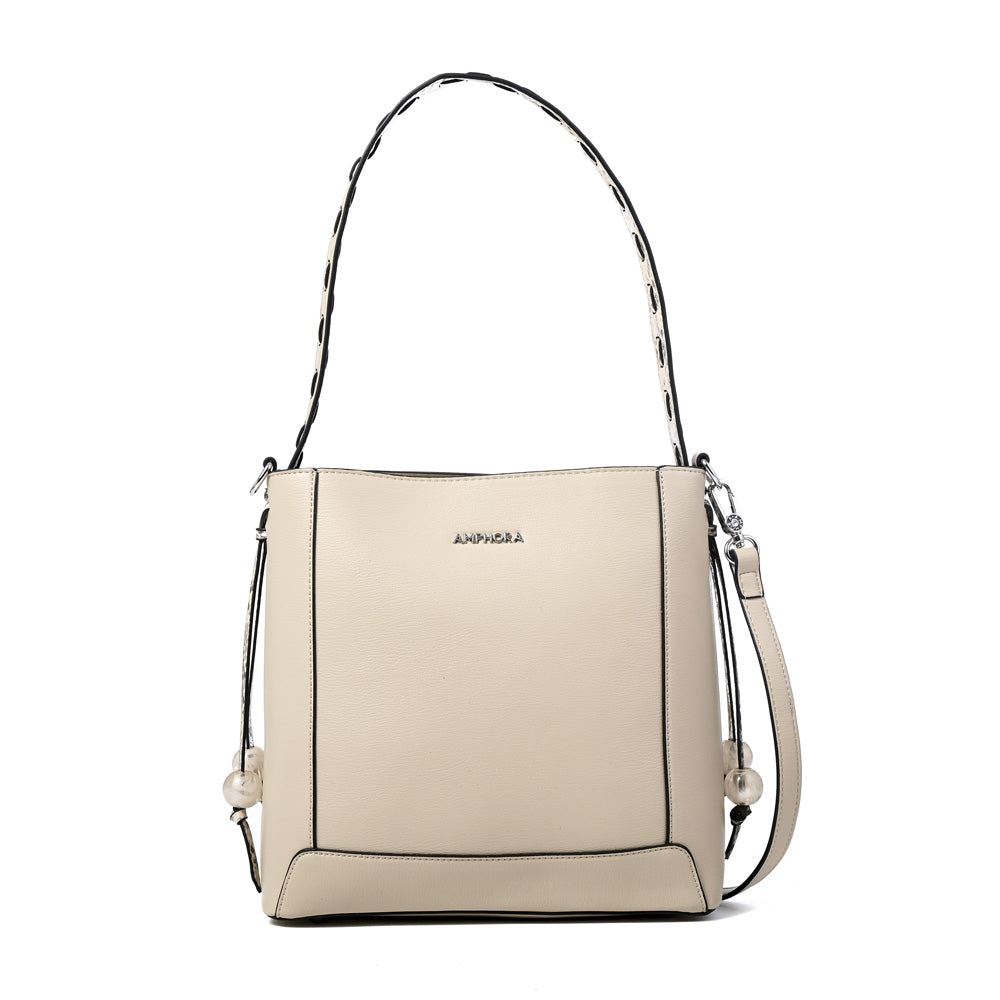 Cartera corte recto edith mediana blanco crudo