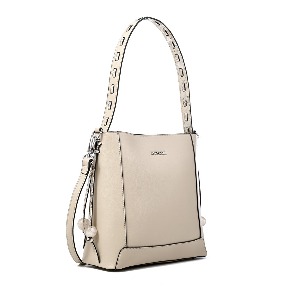 Cartera corte recto edith mediana blanco crudo