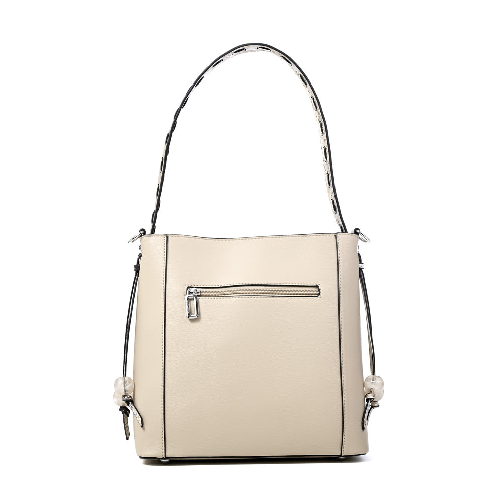 Cartera corte recto edith mediana blanco crudo
