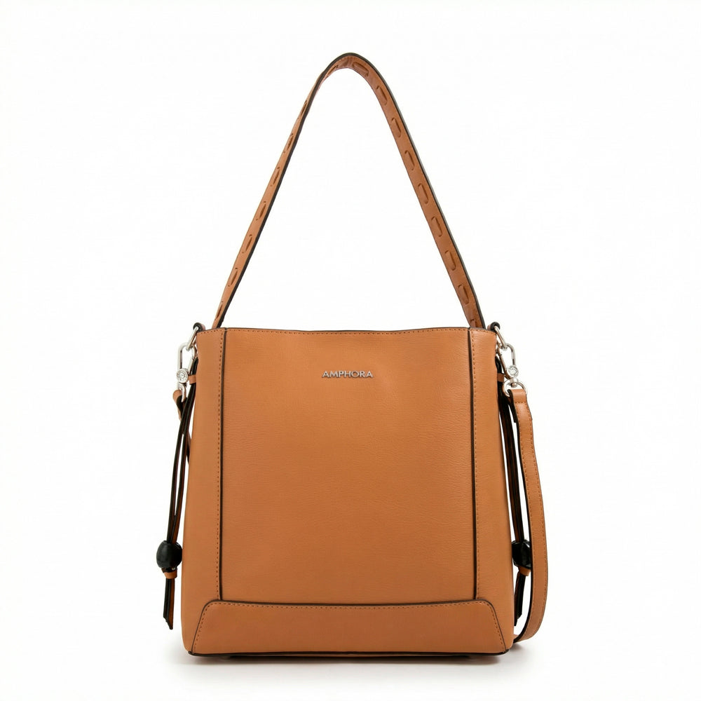 Cartera corte recto edith mediana camel