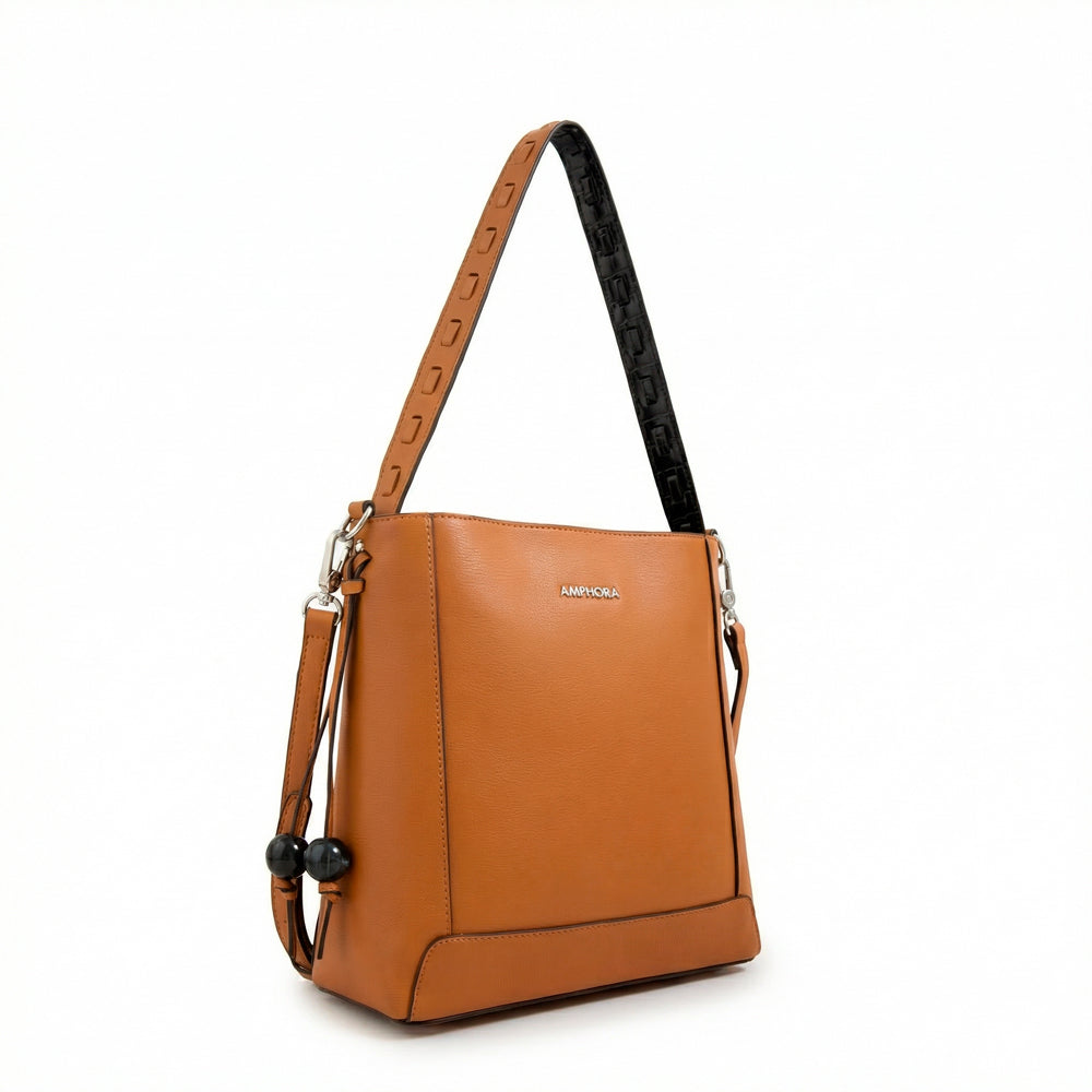 Cartera corte recto edith mediana camel