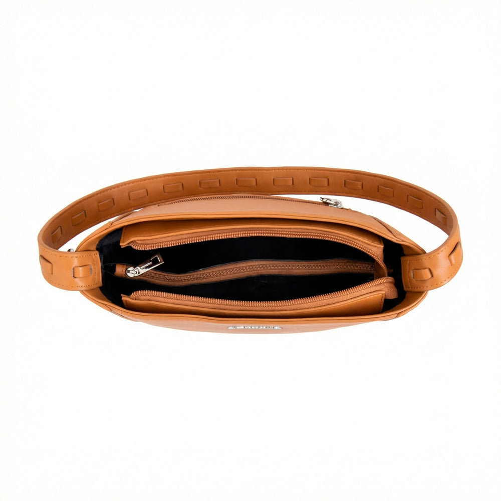 Cartera corte recto edith mediana camel
