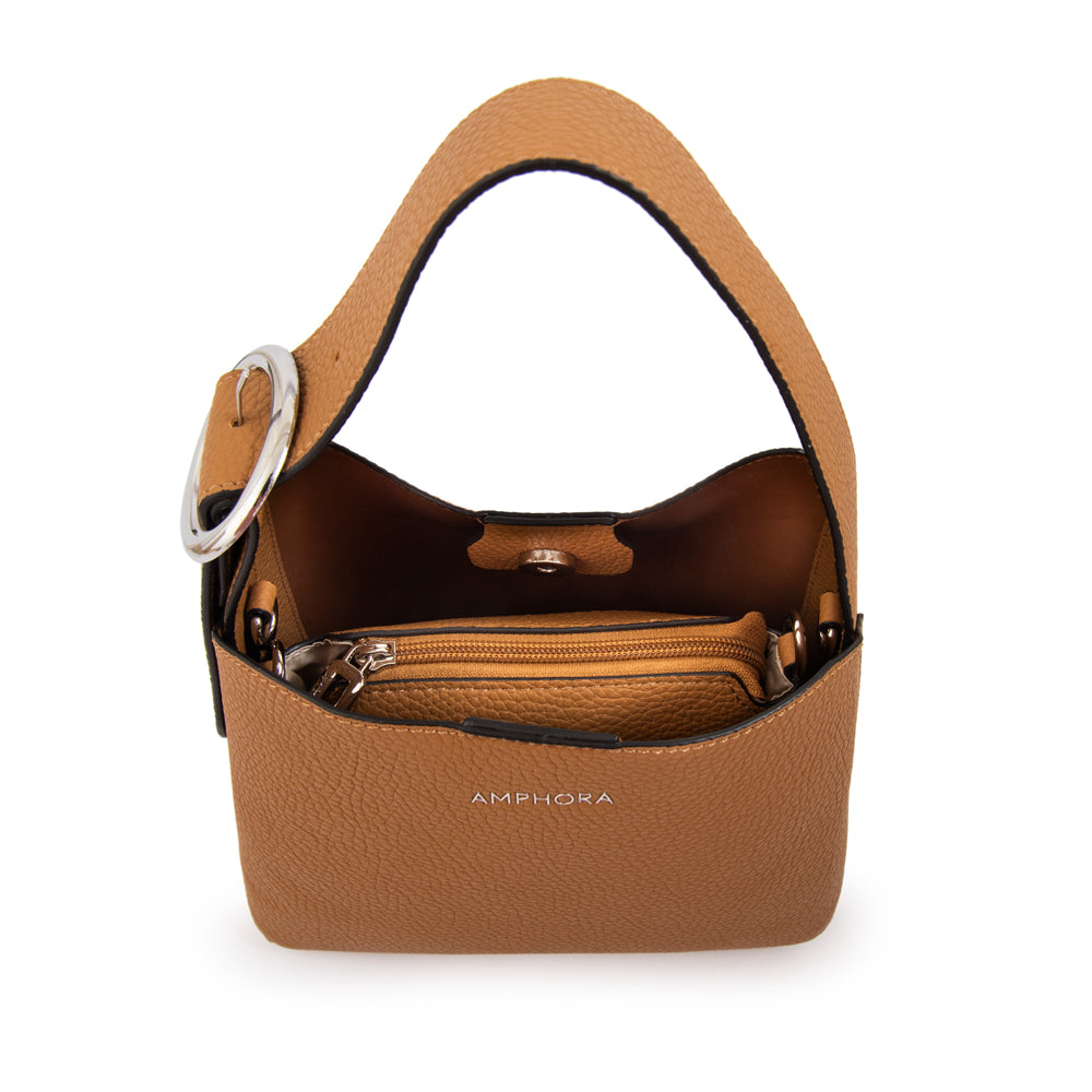 Cartera bandolera dominga mediana beige oscuro