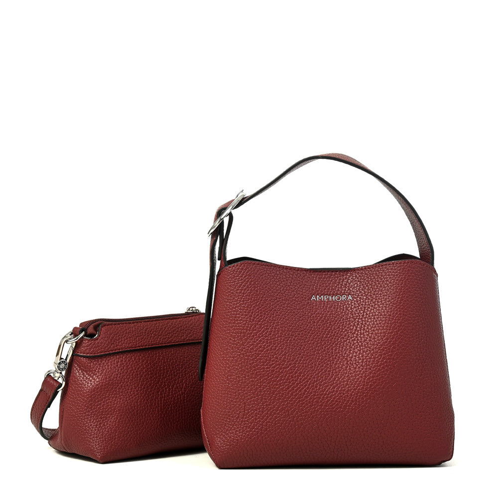 Cartera bandolera dominga mediana burdeo