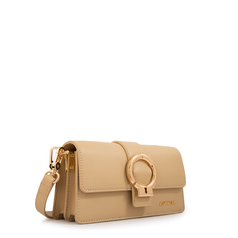 Cartera bandolera luciana pequeña beige
