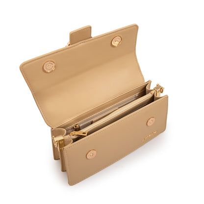 Cartera bandolera luciana pequeña beige