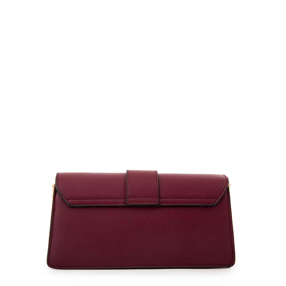 Cartera bandolera luciana pequeña burdeo
