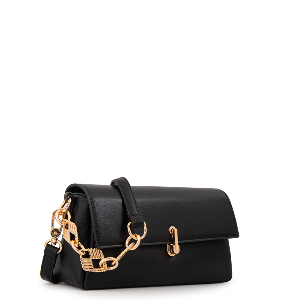 Cartera bandolera con tapa cristal pequeña negro
