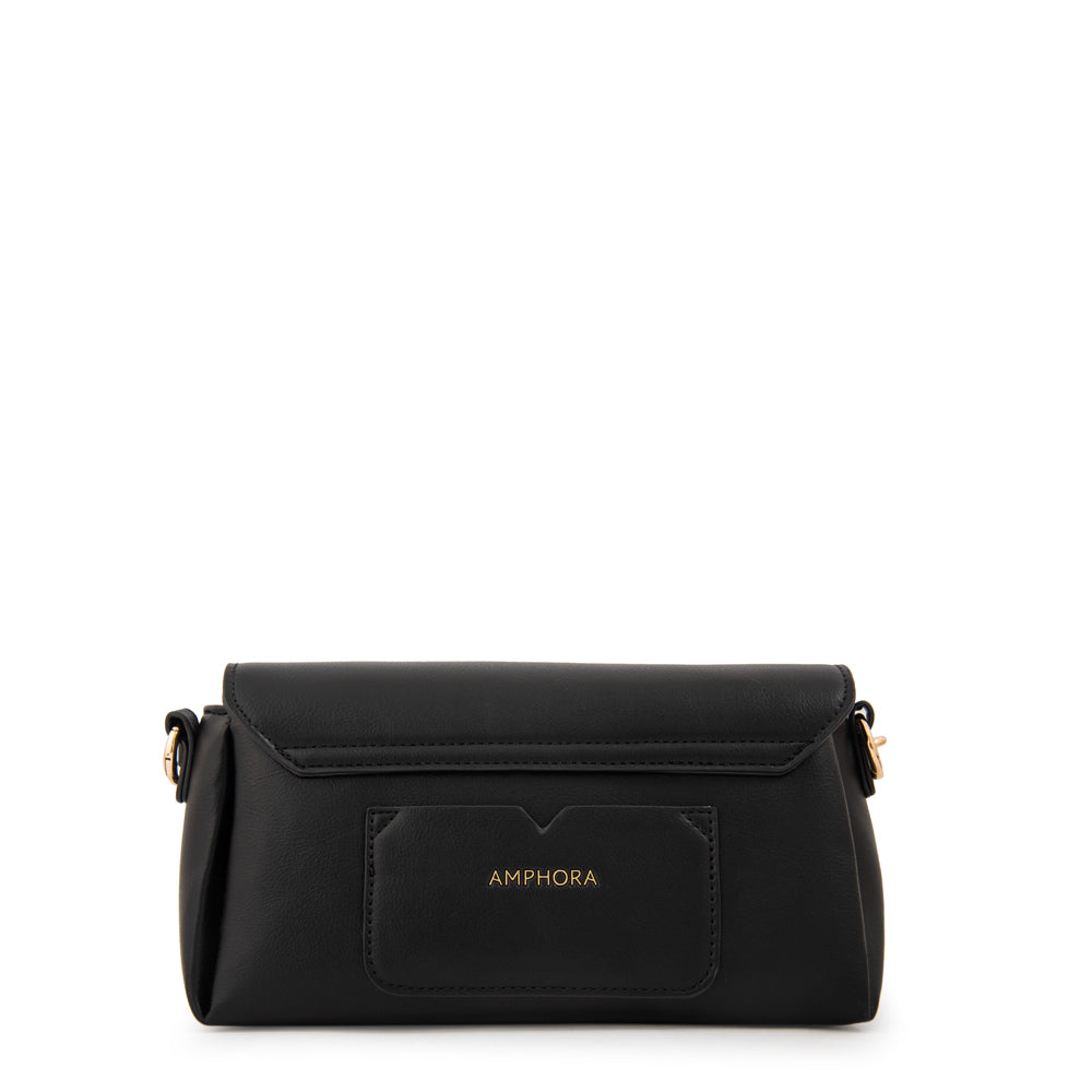 Cartera bandolera con tapa cristal pequeña negro