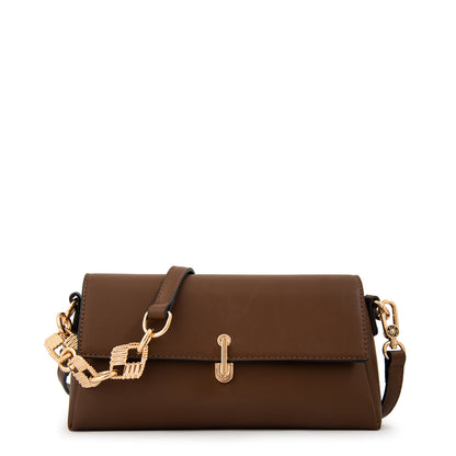 Cartera bandolera cristal pequeña café oscuro