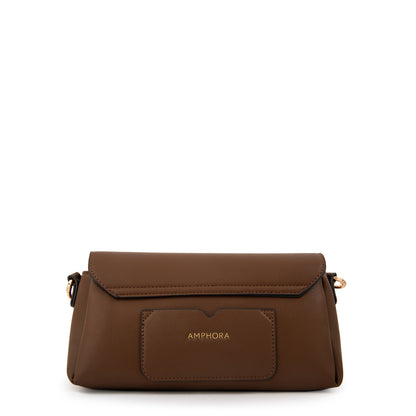 Cartera bandolera cristal pequeña café oscuro