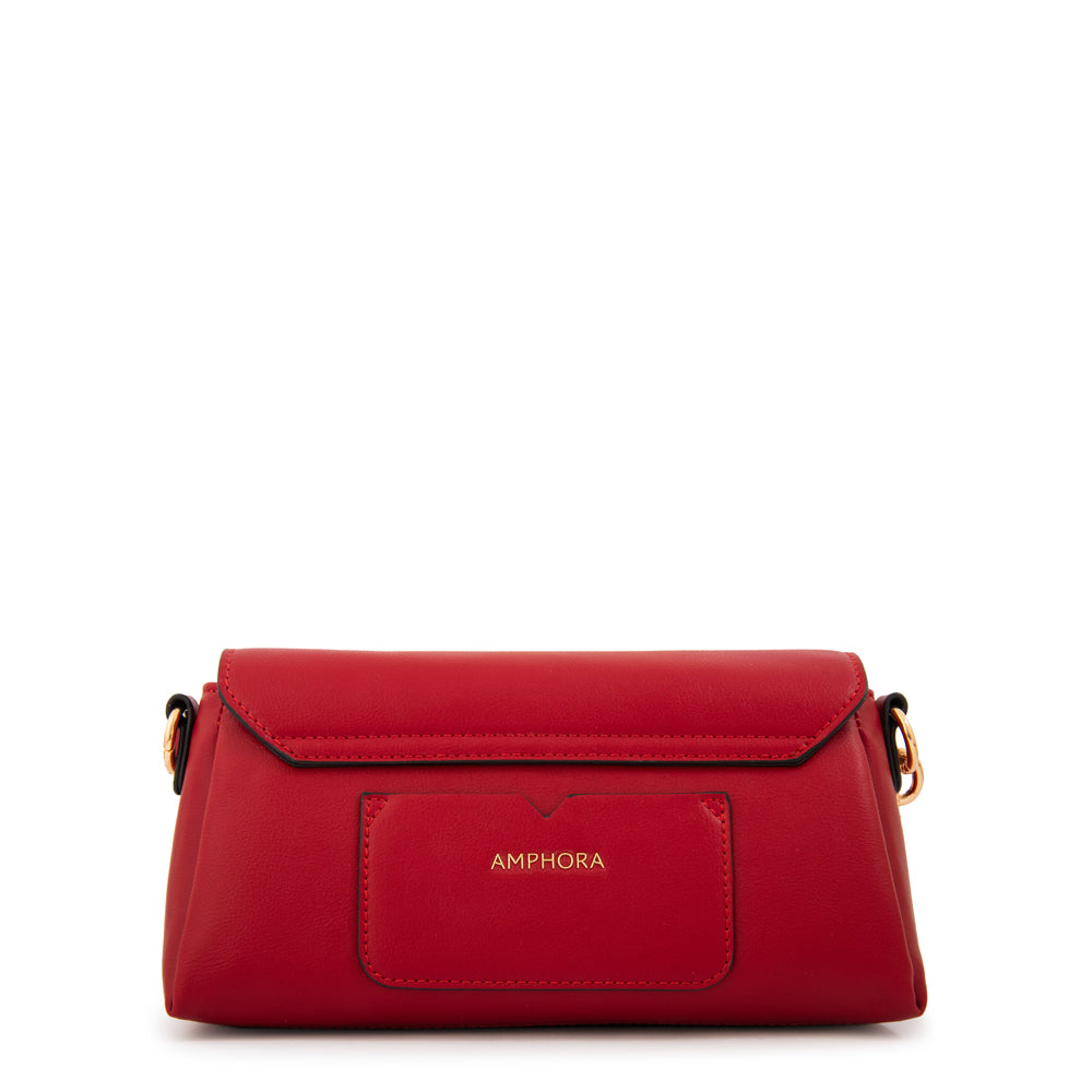 Cartera bandolera con tapa cristal pequeña rojo