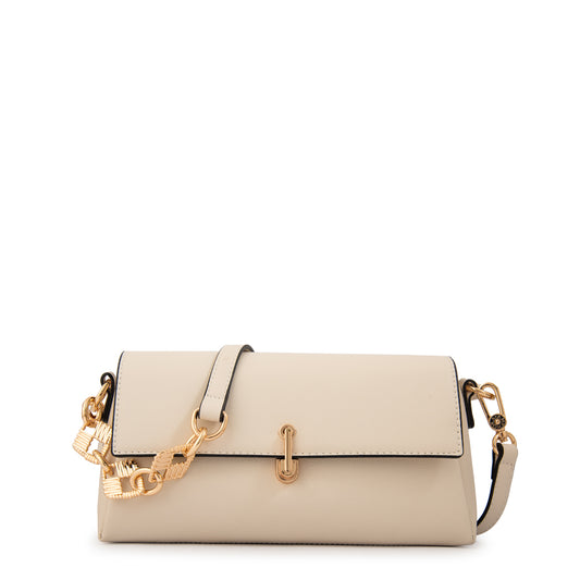 Cartera bandolera cristal pequeña blanco crudo