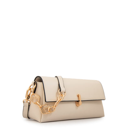 Cartera bandolera cristal pequeña blanco crudo