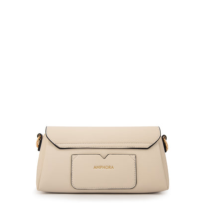 Cartera bandolera cristal pequeña blanco crudo