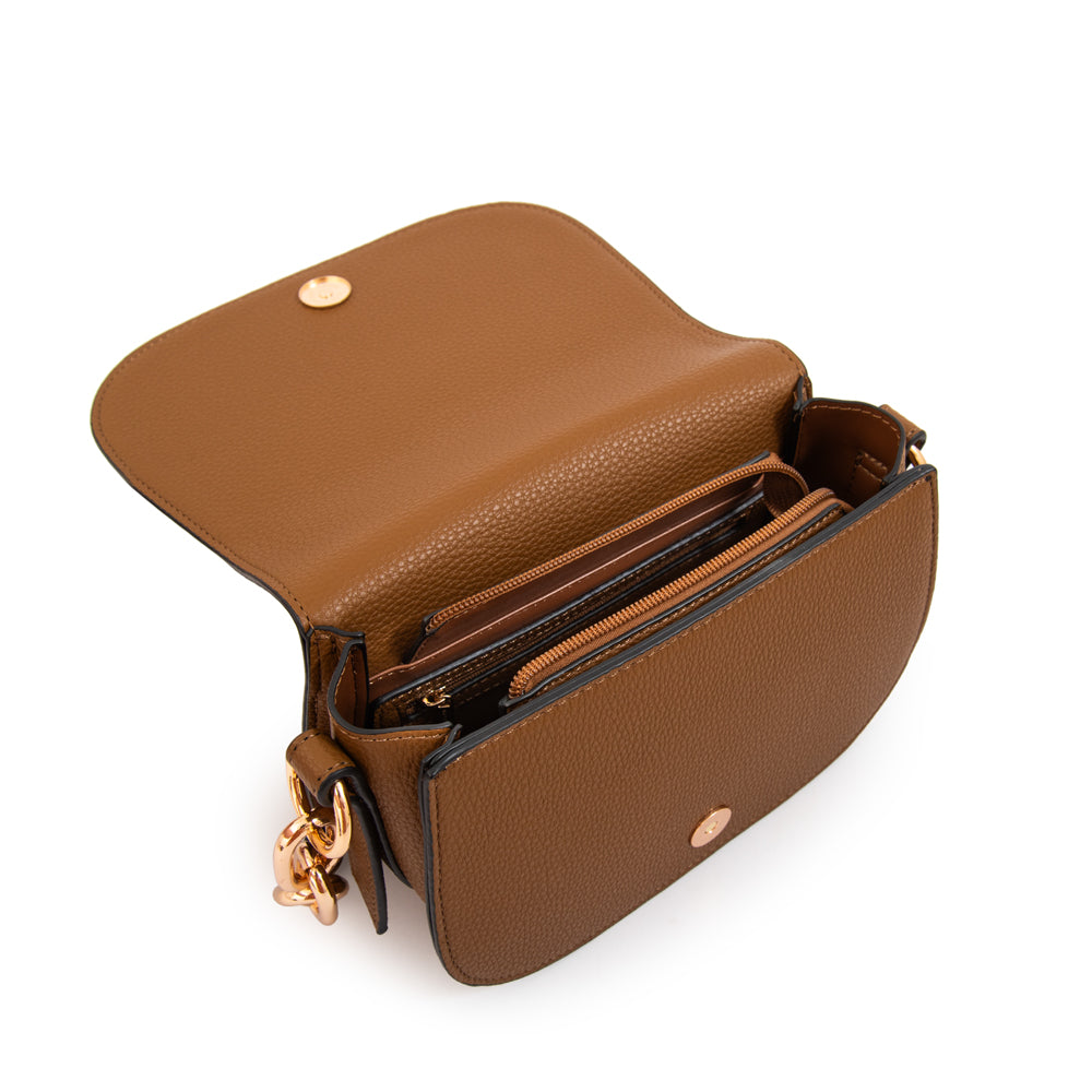 Cartera bandolera chiara café