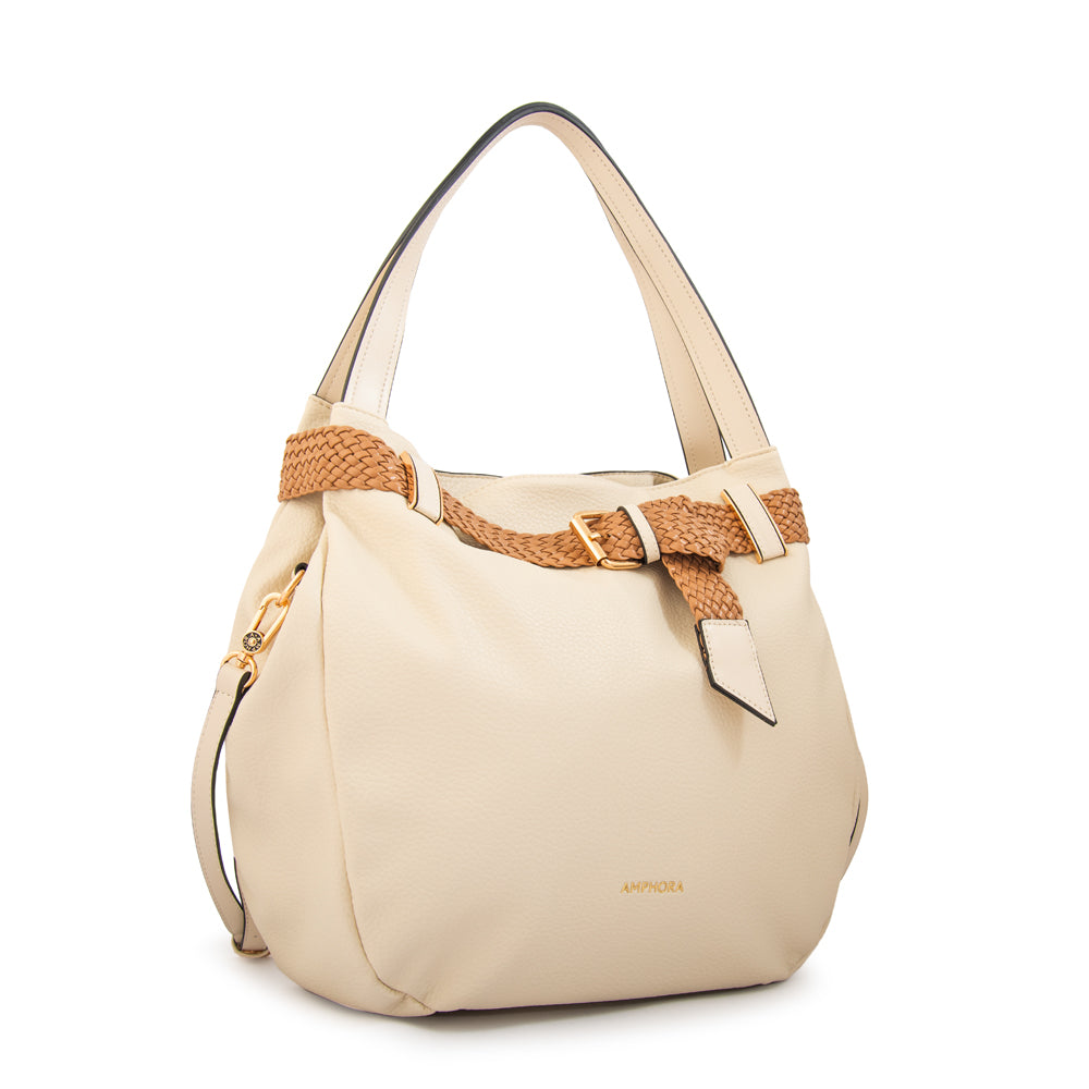 Cartera corte recto minerva grande blanco crudo