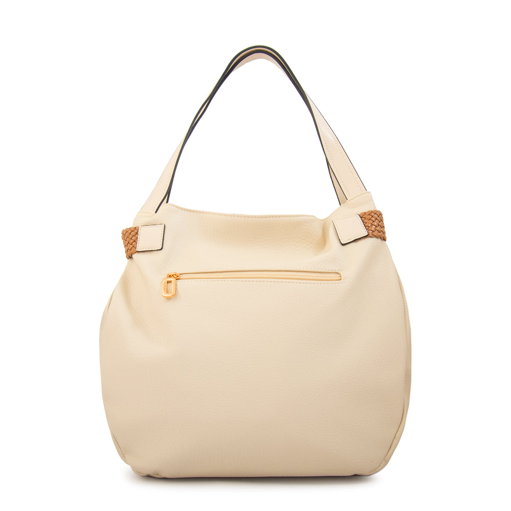 Cartera corte recto minerva grande blanco crudo