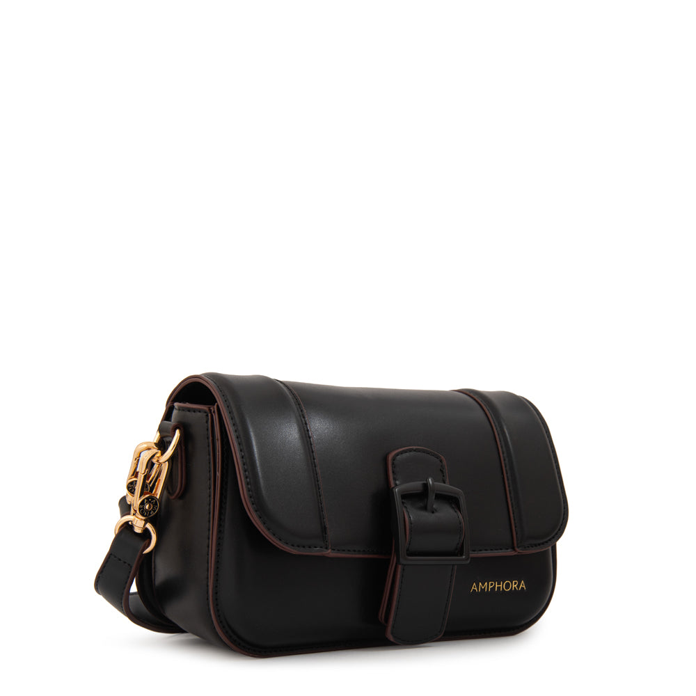 Cartera bandolera con tapa tifany pequeña negro