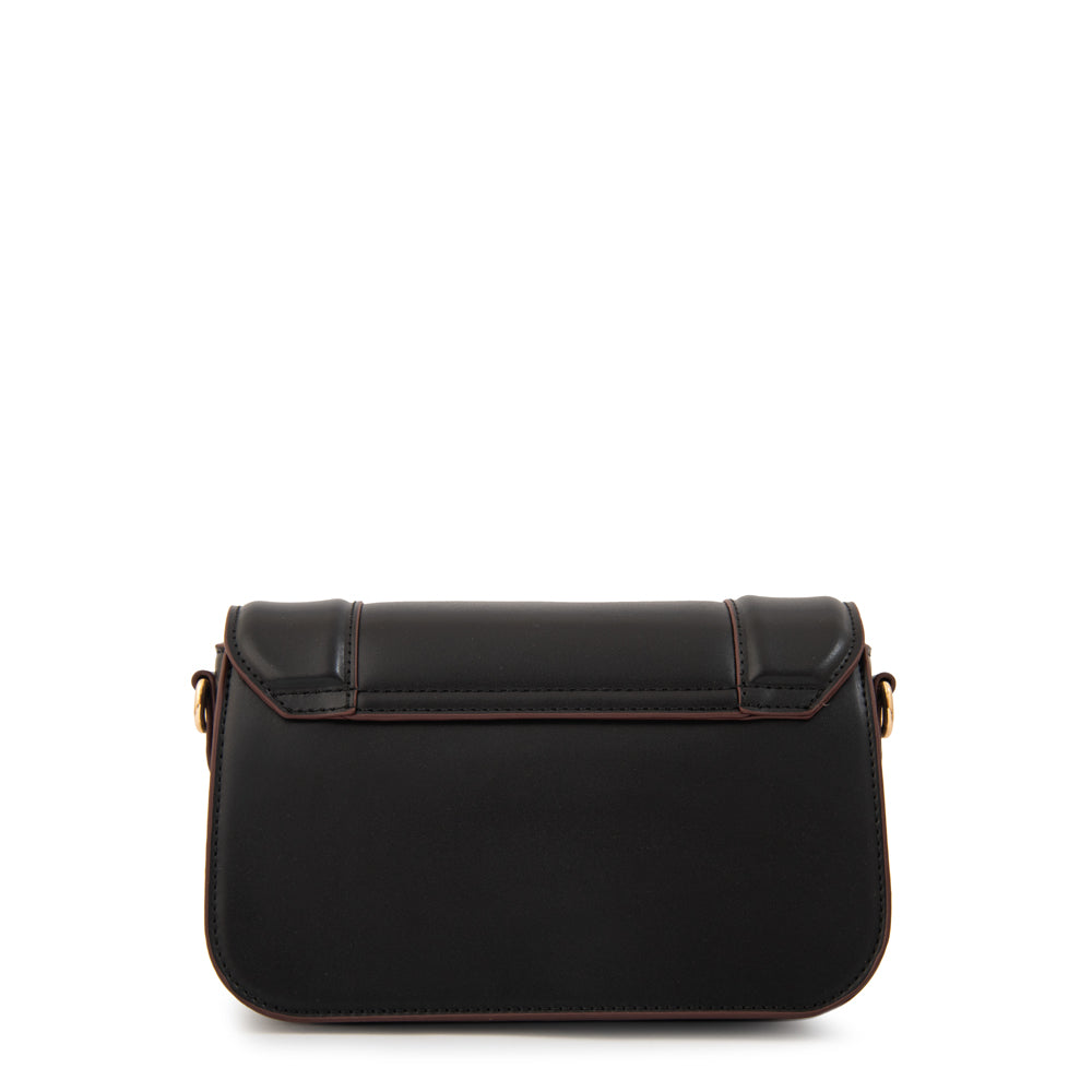 Cartera bandolera con tapa tifany pequeña negro