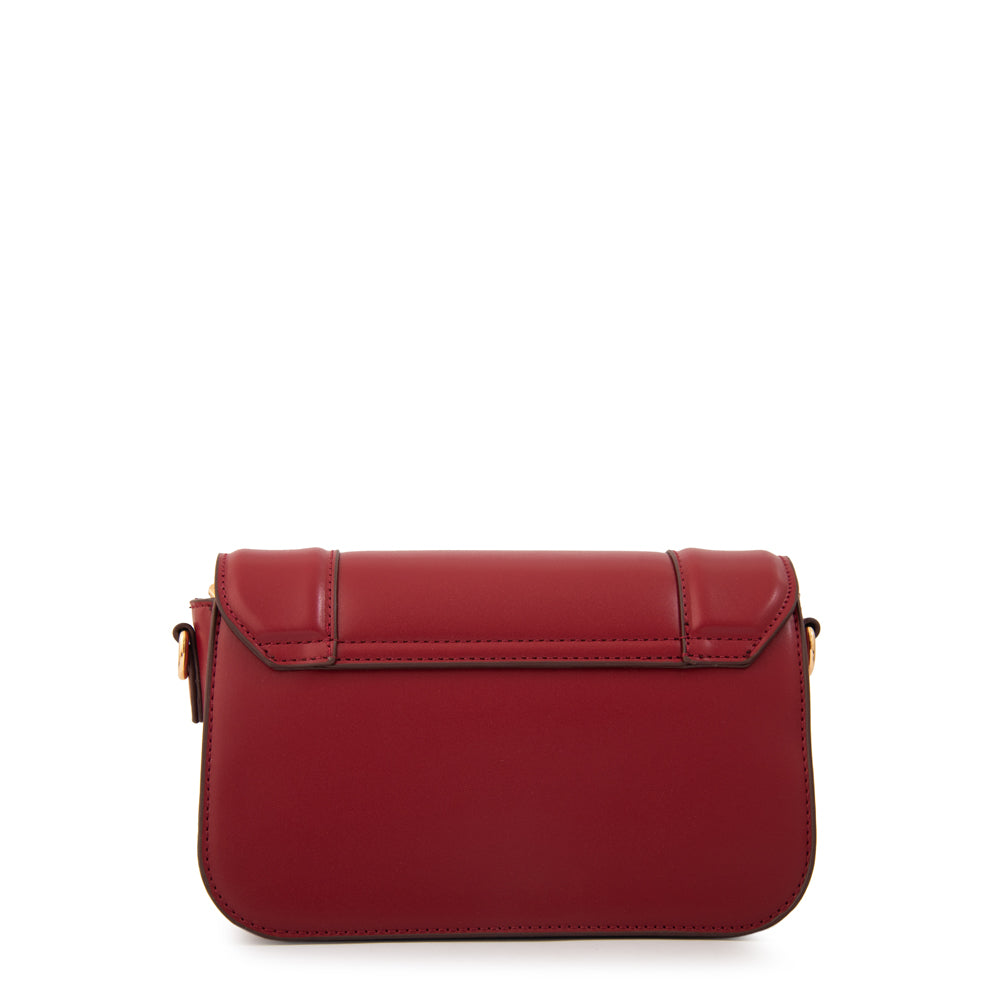 Cartera bandolera con tapa tifany pequeña rojo oscuro