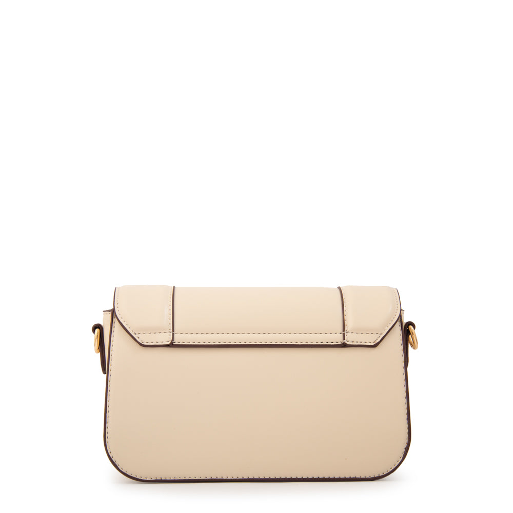 Cartera bandolera con tapa tifany pequeña blanco crudo