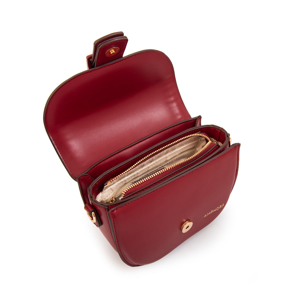 Cartera bandolera tifany pequeña rojo oscuro